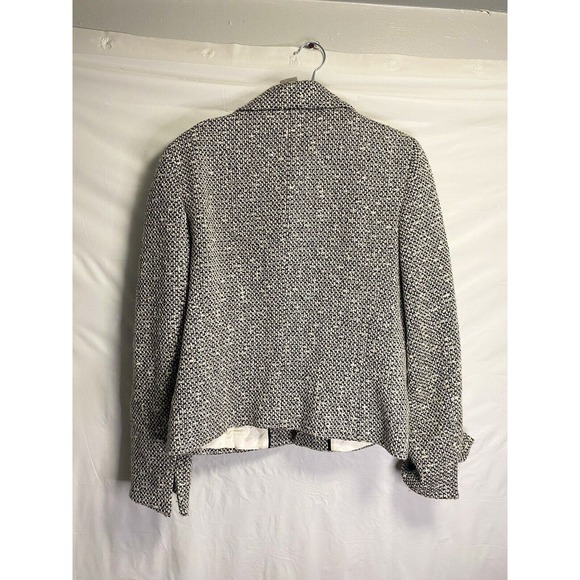 Austin Reed Womens Classic 3 Button Tweed Wool Preppy Blazer Jacket White 10 - Picture 2 of 4